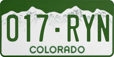 CO license plate 017RYN