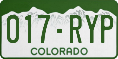 CO license plate 017RYP