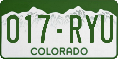 CO license plate 017RYU