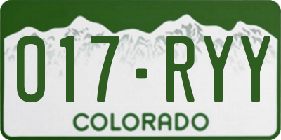 CO license plate 017RYY