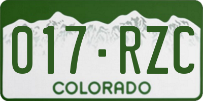 CO license plate 017RZC