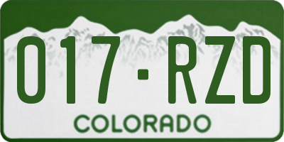 CO license plate 017RZD