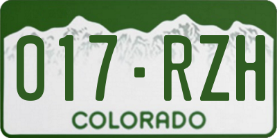CO license plate 017RZH