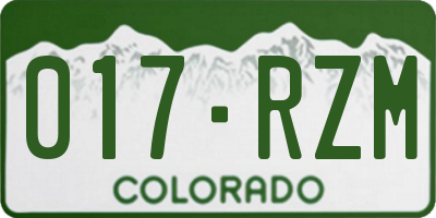 CO license plate 017RZM