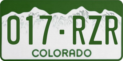 CO license plate 017RZR