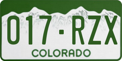 CO license plate 017RZX