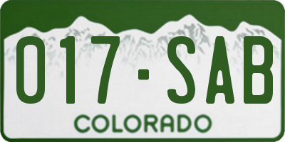 CO license plate 017SAB