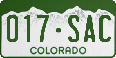CO license plate 017SAC