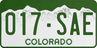 CO license plate 017SAE