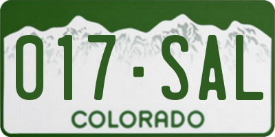 CO license plate 017SAL