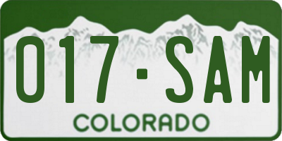 CO license plate 017SAM