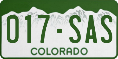 CO license plate 017SAS