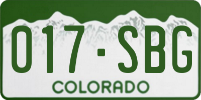 CO license plate 017SBG
