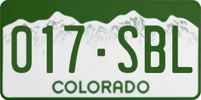 CO license plate 017SBL