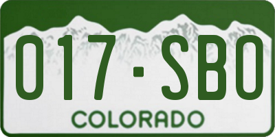 CO license plate 017SBO