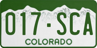 CO license plate 017SCA
