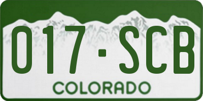 CO license plate 017SCB