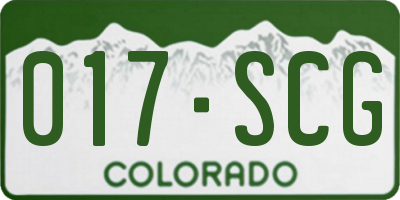 CO license plate 017SCG