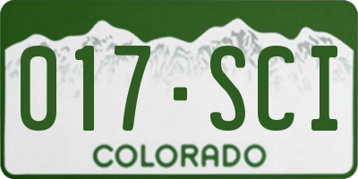 CO license plate 017SCI
