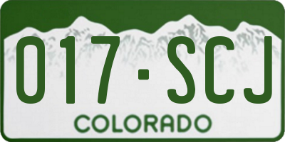 CO license plate 017SCJ