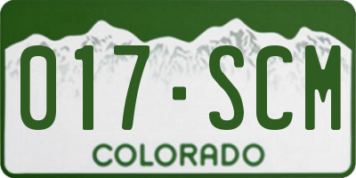 CO license plate 017SCM