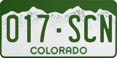 CO license plate 017SCN