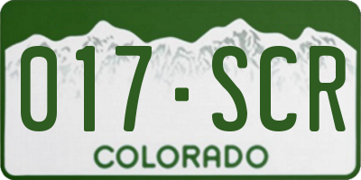 CO license plate 017SCR
