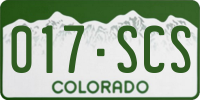 CO license plate 017SCS