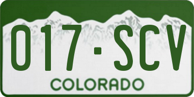 CO license plate 017SCV