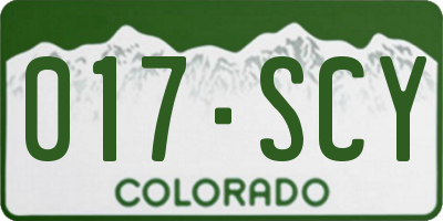 CO license plate 017SCY