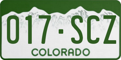 CO license plate 017SCZ