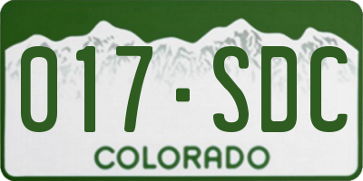 CO license plate 017SDC
