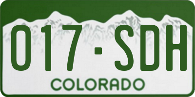 CO license plate 017SDH