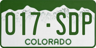 CO license plate 017SDP