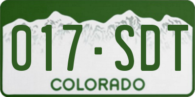 CO license plate 017SDT