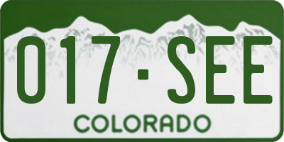 CO license plate 017SEE