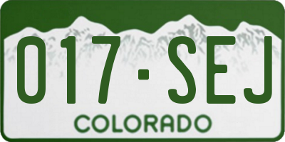 CO license plate 017SEJ