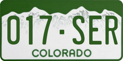 CO license plate 017SER
