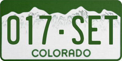 CO license plate 017SET