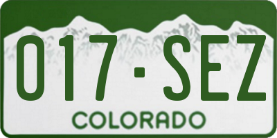 CO license plate 017SEZ
