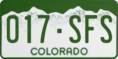 CO license plate 017SFS