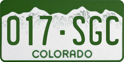 CO license plate 017SGC