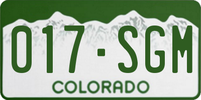 CO license plate 017SGM