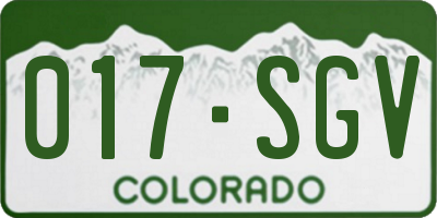 CO license plate 017SGV