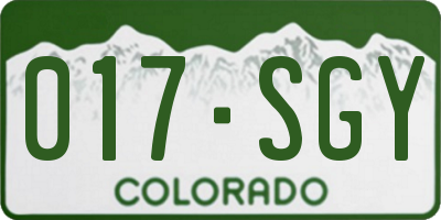 CO license plate 017SGY