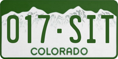 CO license plate 017SIT