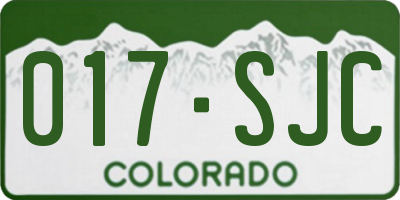 CO license plate 017SJC
