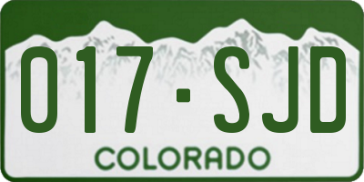 CO license plate 017SJD