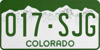 CO license plate 017SJG