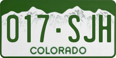 CO license plate 017SJH